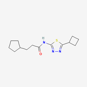 molecular formula C14H21N3OS B4511891 N-(5-cyclobutyl-1,3,4-thiadiazol-2-yl)-3-cyclopentylpropanamide 