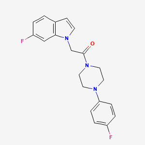 molecular formula C20H19F2N3O B4511894 6-fluoro-1-{2-[4-(4-fluorophenyl)-1-piperazinyl]-2-oxoethyl}-1H-indole 