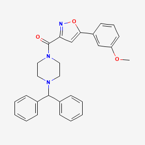 molecular formula C28H27N3O3 B4511900 1-(diphenylmethyl)-4-{[5-(3-methoxyphenyl)-3-isoxazolyl]carbonyl}piperazine 