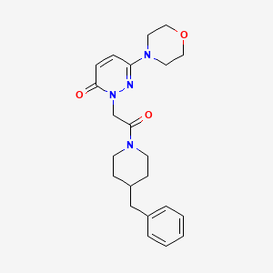 molecular formula C22H28N4O3 B4511915 2-[2-(4-benzyl-1-piperidinyl)-2-oxoethyl]-6-(4-morpholinyl)-3(2H)-pyridazinone 