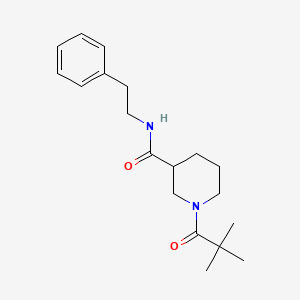 molecular formula C19H28N2O2 B4511929 1-(2,2-dimethylpropanoyl)-N-(2-phenylethyl)-3-piperidinecarboxamide 