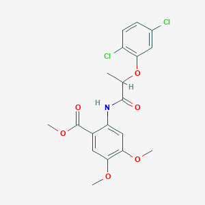 molecular formula C19H19Cl2NO6 B451195 Methyl 2-{[2-(2,5-dichlorophenoxy)propanoyl]amino}-4,5-dimethoxybenzoate 