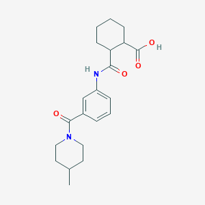 molecular formula C21H28N2O4 B4511957 2-[({3-[(4-methyl-1-piperidinyl)carbonyl]phenyl}amino)carbonyl]cyclohexanecarboxylic acid 