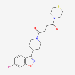 molecular formula C20H24FN3O3S B4511959 6-fluoro-3-{1-[4-oxo-4-(4-thiomorpholinyl)butanoyl]-4-piperidinyl}-1,2-benzisoxazole 