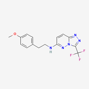 molecular formula C15H14F3N5O B4511978 N-[2-(4-methoxyphenyl)ethyl]-3-(trifluoromethyl)[1,2,4]triazolo[4,3-b]pyridazin-6-amine 