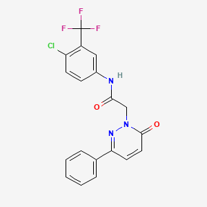 molecular formula C19H13ClF3N3O2 B4511982 N-[4-chloro-3-(trifluoromethyl)phenyl]-2-(6-oxo-3-phenyl-1(6H)-pyridazinyl)acetamide 