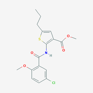 molecular formula C17H18ClNO4S B451200 Methyl 2-[(5-chloro-2-methoxybenzoyl)amino]-5-propylthiophene-3-carboxylate 