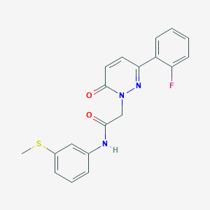 molecular formula C19H16FN3O2S B4512027 2-[3-(2-fluorophenyl)-6-oxo-1(6H)-pyridazinyl]-N-[3-(methylthio)phenyl]acetamide 