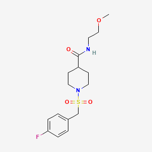 molecular formula C16H23FN2O4S B4512038 1-[(4-fluorobenzyl)sulfonyl]-N-(2-methoxyethyl)-4-piperidinecarboxamide 