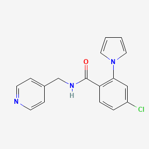 molecular formula C17H14ClN3O B4512063 4-chloro-N-(4-pyridinylmethyl)-2-(1H-pyrrol-1-yl)benzamide 