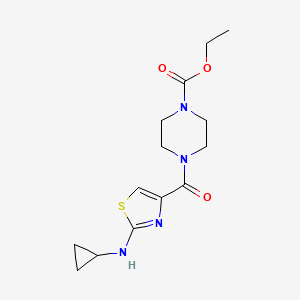 molecular formula C14H20N4O3S B4512069 ethyl 4-{[2-(cyclopropylamino)-1,3-thiazol-4-yl]carbonyl}-1-piperazinecarboxylate 