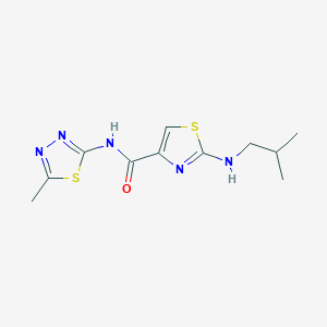 molecular formula C11H15N5OS2 B4512074 2-(isobutylamino)-N-(5-methyl-1,3,4-thiadiazol-2-yl)-1,3-thiazole-4-carboxamide 