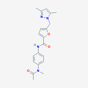 N-{4-[acetyl(methyl)amino]phenyl}-5-[(3,5-dimethyl-1H-pyrazol-1-yl)methyl]-2-furamide