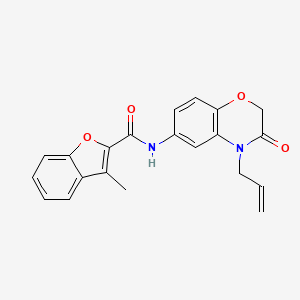 molecular formula C21H18N2O4 B4512087 N-(4-allyl-3-oxo-3,4-dihydro-2H-1,4-benzoxazin-6-yl)-3-methyl-1-benzofuran-2-carboxamide 