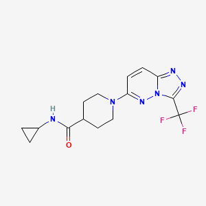 molecular formula C15H17F3N6O B4512119 N-cyclopropyl-1-[3-(trifluoromethyl)[1,2,4]triazolo[4,3-b]pyridazin-6-yl]-4-piperidinecarboxamide 