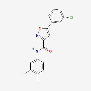 molecular formula C18H15ClN2O2 B4512122 5-(3-chlorophenyl)-N-(3,4-dimethylphenyl)-3-isoxazolecarboxamide 