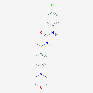 molecular formula C19H22ClN3O2 B4512130 N-(4-chlorophenyl)-N'-{1-[4-(4-morpholinyl)phenyl]ethyl}urea 