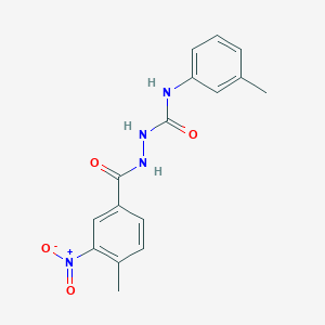 molecular formula C16H16N4O4 B451214 2-{3-nitro-4-methylbenzoyl}-N-(3-methylphenyl)hydrazinecarboxamide 