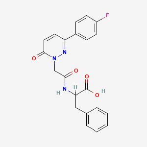 molecular formula C21H18FN3O4 B4512143 N-{[3-(4-fluorophenyl)-6-oxo-1(6H)-pyridazinyl]acetyl}phenylalanine 