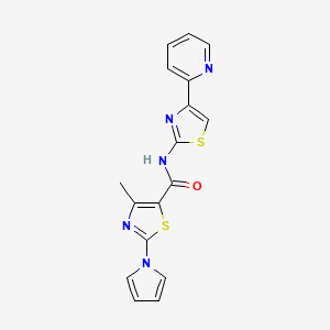 4-methyl-N-[4-(2-pyridinyl)-1,3-thiazol-2-yl]-2-(1H-pyrrol-1-yl)-1,3-thiazole-5-carboxamide