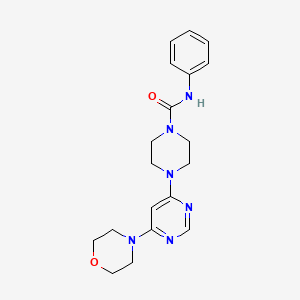 molecular formula C19H24N6O2 B4512160 4-[6-(4-morpholinyl)-4-pyrimidinyl]-N-phenyl-1-piperazinecarboxamide 
