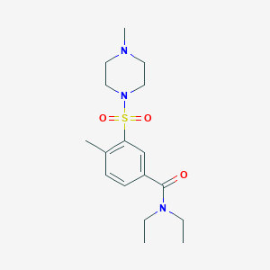 molecular formula C17H27N3O3S B4512168 N,N-diethyl-4-methyl-3-[(4-methyl-1-piperazinyl)sulfonyl]benzamide 