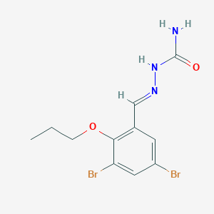 molecular formula C11H13Br2N3O2 B451217 {[(3,5-Dibromo-2-propoxyphenyl)methylidene]amino}urea 