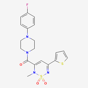 molecular formula C19H19FN4O3S2 B4512199 3-{[4-(4-fluorophenyl)-1-piperazinyl]carbonyl}-2-methyl-5-(2-thienyl)-2H-1,2,6-thiadiazine 1,1-dioxide 