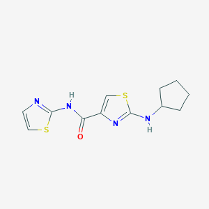 molecular formula C12H14N4OS2 B4512219 2-(cyclopentylamino)-N-1,3-thiazol-2-yl-1,3-thiazole-4-carboxamide 