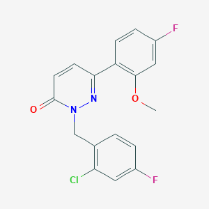 molecular formula C18H13ClF2N2O2 B4512279 2-(2-chloro-4-fluorobenzyl)-6-(4-fluoro-2-methoxyphenyl)-3(2H)-pyridazinone 