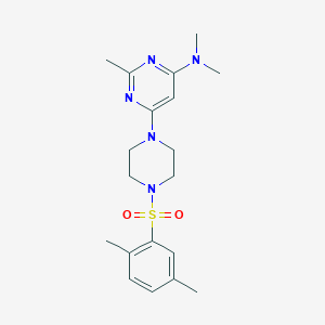 molecular formula C19H27N5O2S B4512281 6-{4-[(2,5-dimethylphenyl)sulfonyl]-1-piperazinyl}-N,N,2-trimethyl-4-pyrimidinamine 