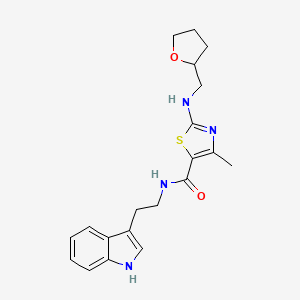 molecular formula C20H24N4O2S B4512283 N-[2-(1H-indol-3-yl)ethyl]-4-methyl-2-[(tetrahydro-2-furanylmethyl)amino]-1,3-thiazole-5-carboxamide 