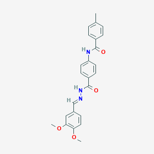 molecular formula C24H23N3O4 B451231 N-(4-{[2-(3,4-dimethoxybenzylidene)hydrazino]carbonyl}phenyl)-4-methylbenzamide 