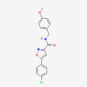 molecular formula C18H15ClN2O3 B4512329 5-(4-chlorophenyl)-N-(4-methoxybenzyl)-3-isoxazolecarboxamide 