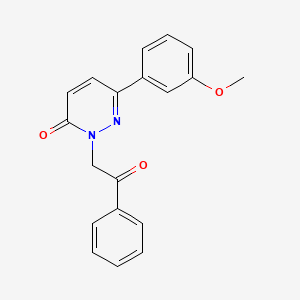 molecular formula C19H16N2O3 B4512335 6-(3-methoxyphenyl)-2-(2-oxo-2-phenylethyl)-3(2H)-pyridazinone 