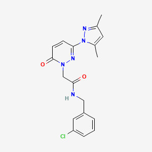 molecular formula C18H18ClN5O2 B4512348 N-(3-chlorobenzyl)-2-[3-(3,5-dimethyl-1H-pyrazol-1-yl)-6-oxo-1(6H)-pyridazinyl]acetamide 