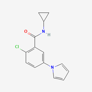 molecular formula C14H13ClN2O B4512355 2-chloro-N-cyclopropyl-5-(1H-pyrrol-1-yl)benzamide 