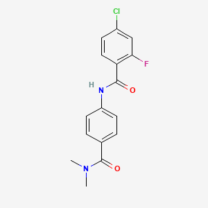 molecular formula C16H14ClFN2O2 B4512366 4-chloro-N-{4-[(dimethylamino)carbonyl]phenyl}-2-fluorobenzamide 