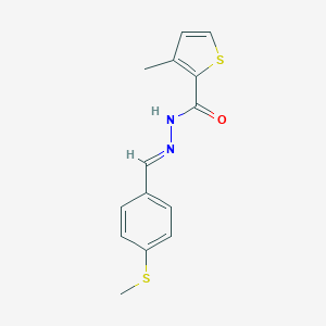 molecular formula C14H14N2OS2 B451237 3-methyl-N'-[4-(methylsulfanyl)benzylidene]-2-thiophenecarbohydrazide 