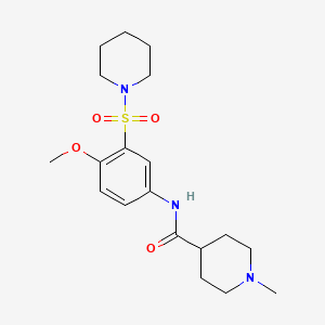 molecular formula C19H29N3O4S B4512377 N-[4-methoxy-3-(1-piperidinylsulfonyl)phenyl]-1-methyl-4-piperidinecarboxamide 