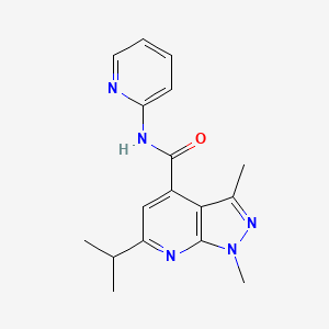 molecular formula C17H19N5O B4512411 6-isopropyl-1,3-dimethyl-N-2-pyridinyl-1H-pyrazolo[3,4-b]pyridine-4-carboxamide 