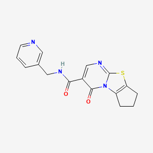 4-oxo-N-(3-pyridinylmethyl)-7,8-dihydro-4H,6H-cyclopenta[4,5][1,3]thiazolo[3,2-a]pyrimidine-3-carboxamide