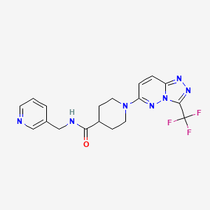 molecular formula C18H18F3N7O B4512442 N-(3-pyridinylmethyl)-1-[3-(trifluoromethyl)[1,2,4]triazolo[4,3-b]pyridazin-6-yl]-4-piperidinecarboxamide 