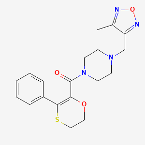 molecular formula C19H22N4O3S B4512459 1-[(4-methyl-1,2,5-oxadiazol-3-yl)methyl]-4-[(3-phenyl-5,6-dihydro-1,4-oxathiin-2-yl)carbonyl]piperazine 