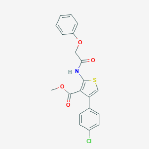molecular formula C20H16ClNO4S B451246 Methyl 4-(4-chlorophenyl)-2-[(phenoxyacetyl)amino]thiophene-3-carboxylate 