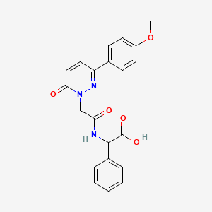 molecular formula C21H19N3O5 B4512460 ({[3-(4-methoxyphenyl)-6-oxo-1(6H)-pyridazinyl]acetyl}amino)(phenyl)acetic acid 