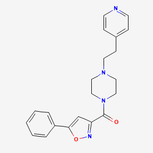 molecular formula C21H22N4O2 B4512478 1-[(5-phenyl-3-isoxazolyl)carbonyl]-4-[2-(4-pyridinyl)ethyl]piperazine 
