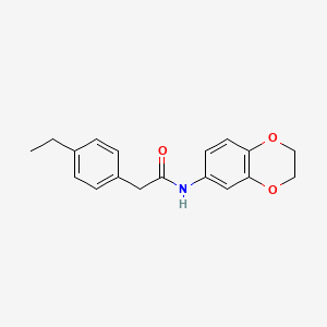 molecular formula C18H19NO3 B4512501 N-(2,3-dihydro-1,4-benzodioxin-6-yl)-2-(4-ethylphenyl)acetamide 