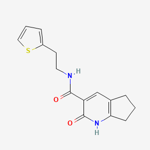 molecular formula C15H16N2O2S B4512508 2-oxo-N-[2-(2-thienyl)ethyl]-2,5,6,7-tetrahydro-1H-cyclopenta[b]pyridine-3-carboxamide 