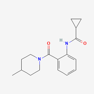 molecular formula C17H22N2O2 B4512517 N-{2-[(4-methyl-1-piperidinyl)carbonyl]phenyl}cyclopropanecarboxamide 